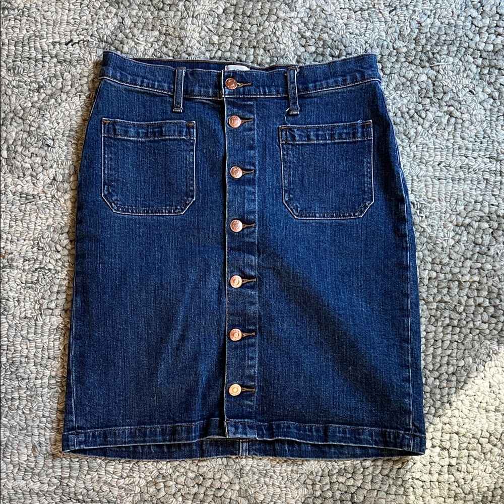 J. Crew Dark Blue Denim Pencil Skirt